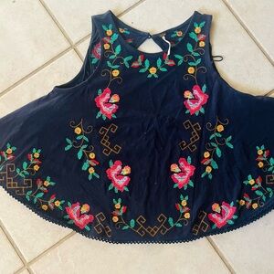 Floral Embroidered Sleeveless Top